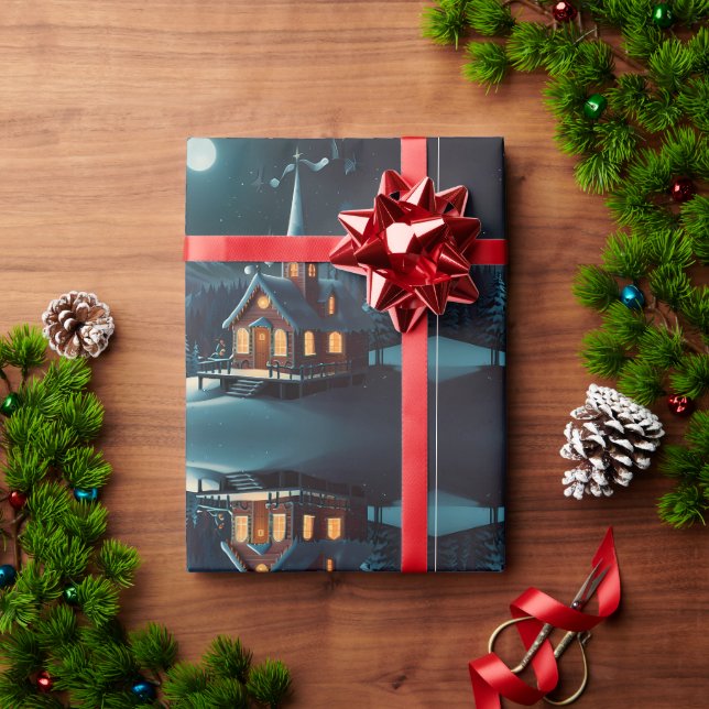Whimsical Snowman Christmas Artwork Wrapping Paper (Holiday Gift)