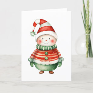 💌 Whimsical Snowman Christmas Card for Holiday
