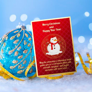 Whimsical Snowman Christmas Foil Card