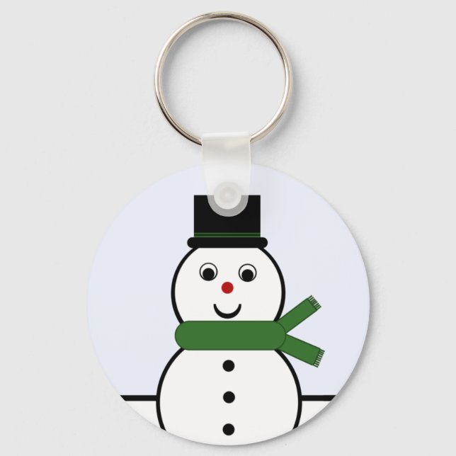 Whimsical Snowman Christmas Keychain (Front)