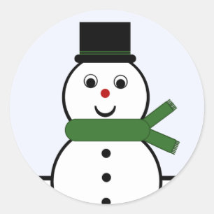 Whimsical Snowman Christmas Stickers