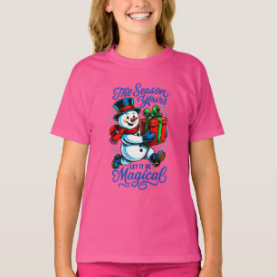 Whimsical Snowman Christmas Tee Festive Holiday