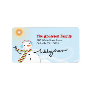Whimsical Snowman Holiday Cheers Christmas Labels