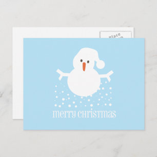 Whimsical Snowman Holiday Greeting Postcard