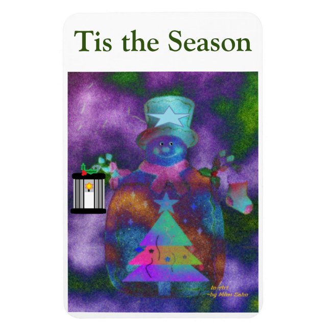 "Whimsical Snowman" Personalise 4 x 6 Magnet (Vertical)