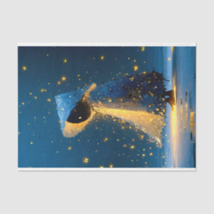 Whimsical Snowman Spirit In Cloak DX3L Decoupage Tissue Paper