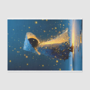 Whimsical Snowman Spirit In Cloak DX3R Decoupage Tissue Paper