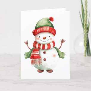 Whimsical Snowman Winter Blank Card