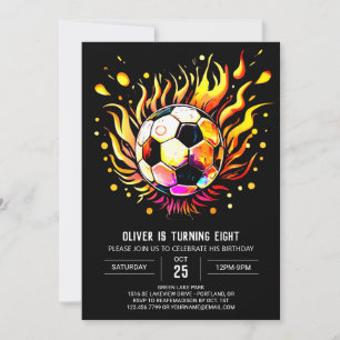 Whimsical Soccer Kids Editable Birthday Invitation