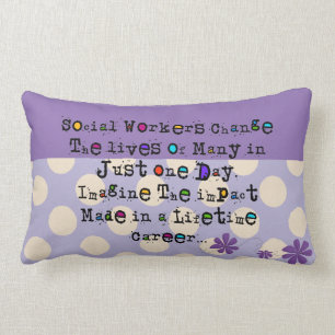 Whimsical Social Worker Pillow  Purple