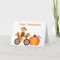 Whimsical Sock Monkey Thanksgiving Customisable