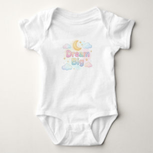 Whimsical soft pastel quote on white baby bodysuit