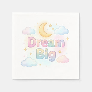 Whimsical soft pastel quote on white napkin
