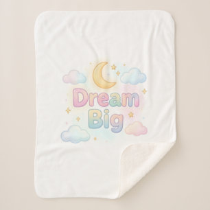 Whimsical soft pastel quote on white sherpa blanket