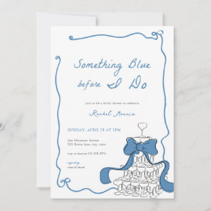 Whimsical Something Blue Bridal Shower Invitation