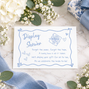 Whimsical Something Blue Hand Drawn Bridal Shower Enclosure Card