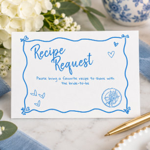 Whimsical Something Blue Hand Drawn Bridal Shower Enclosure Card