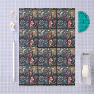 Whimsical Southwest Coyote Tiled Decoupage Tissue Paper