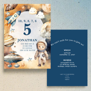 Whimsical Space Personalized Birthday Invitation