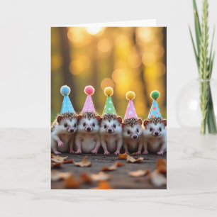 Whimsical Spiky Friends Birthday Card