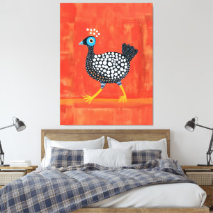 Whimsical Spotted Guinea Fowl Canvas Print