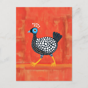 Whimsical Spotted Guinea Fowl Postcard