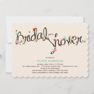 Whimsical Spring Flowers Chic Bridal Shower Invite
