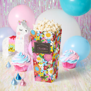 Whimsical Spring Flowers Garden Birthday Party Favour Box