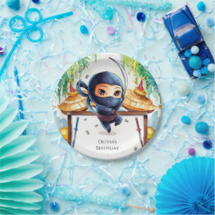 Whimsical Spy Ninja Birthday Paper Plate