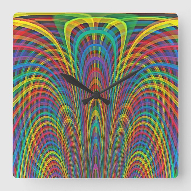 Whimsical Square Wall Clock (Front)