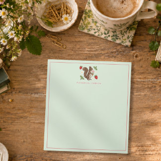 Whimsical Squirrel Ice Cream Notepad