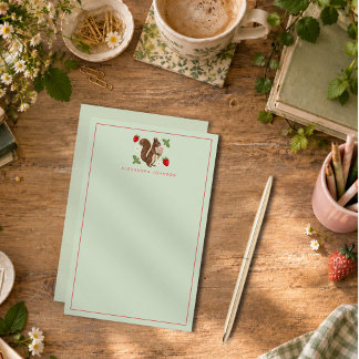 Whimsical Squirrel Ice Cream Stationery