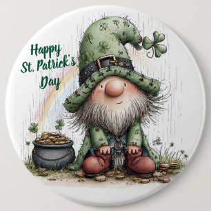 Whimsical St. Patrick’s Day Gnome 6 Cm Round Badge