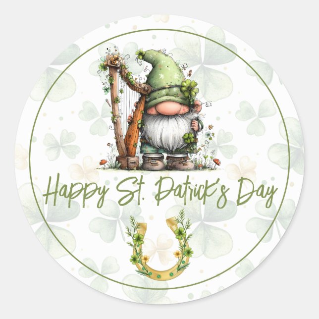 Whimsical St. Patrick’s Day Gnome Envelope Seal (Front)