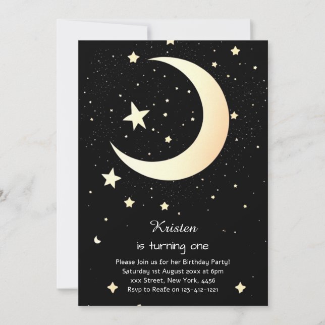 Whimsical Stardust Galactic Birthday Invitation (Front)