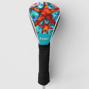 Whimsical Starfish Seashells Beach Personalised Golf Head Cover