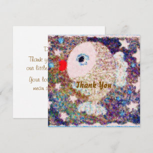 Whimsical Starry Fish Kids Birthday Thank You Card