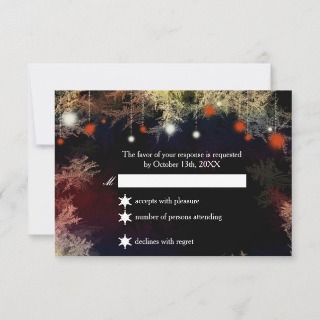 Whimsical Starry Night Forest Wedding RSVP (Front)