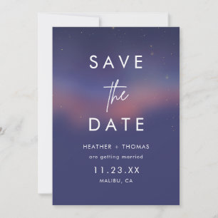 Whimsical Starry Night Script Modern Save the Date