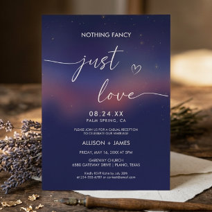 Whimsical Starry Night Script Modern Wedding Invitation