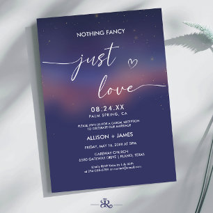 Whimsical Starry Night Script Modern Wedding Invitation