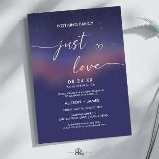 Whimsical Starry Night Script Modern Wedding Invitation