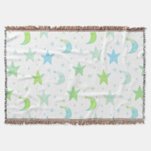Whimsical Stars and Moons Throw Blanket