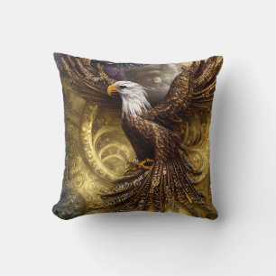 Whimsical steampunk charming eagle  cushion