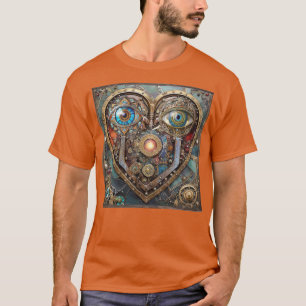 Whimsical Steampunk Heart I See You I Love You T-Shirt
