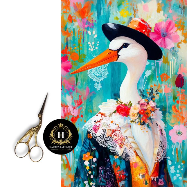 Whimsical Stork Decoupage Tissue Paper (Creator Uploaded)