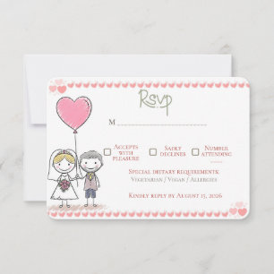 Whimsical Storybook Cartoon Couple Wedding Thank You Card