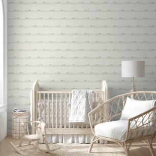 Whimsical Storybook Nursery Animals Sage Green  Wallpaper