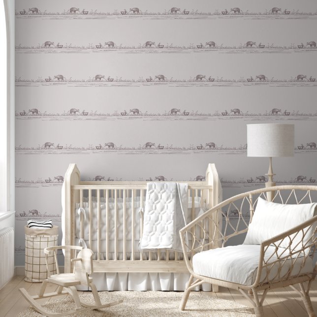 Whimsical Storybook Nursery Pink Wallpaper (Kids)
