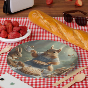 Whimsical Storybook Squirrel Birthday Paper Plate